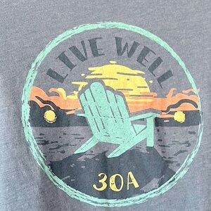 "LIVE WELL" at 30A Bella canvas Long-sleeved t-shirt,unisex, medium